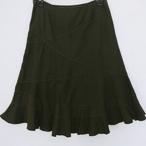 DKNY Green  A-Line Skirt